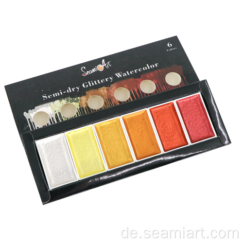 Metallischer Künstler tragbarer Aquarell Pearlescent Lack Set